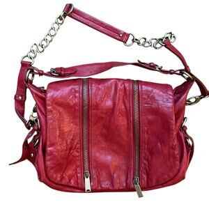 Cynthia Rowley red vintage hobo satchel crossbody bag purse
